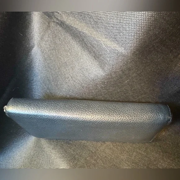 YSL Zip Around Wallet Saint Laurent Black Leather Silver Logo Discontinued RARE - Picture 7 of 16